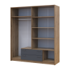 Kleiderschrank Doros Rondi mit Drehtüren mit Spiegel Artisan Eiche / Graphitgrau 4 Türen 160x52x195 (80737826)