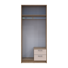 Kleiderschrank Doros Rondi mit Drehtüren mit Spiegel Artisan Eiche / Kaschmir 2 Türen 82x52x195 (80737807)