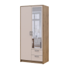 Kleiderschrank Doros Rondi mit Drehtüren mit Spiegel Artisan Eiche / Kaschmir 2 Türen 82x52x195 (80737807)