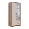 Kleiderschrank Doros Rondi mit Drehtüren mit Spiegel Artisan Eiche / Kaschmir 2 Türen 82x52x195 (80737807)