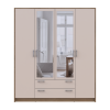 Kleiderschrank Doros Rondi mit Drehtüren mit Spiegel Artisan Eiche / Kaschmir 4 Türen 160x52x195 (80737827)