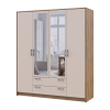 Kleiderschrank Doros Rondi mit Drehtüren mit Spiegel Artisan Eiche / Kaschmir 4 Türen 160x52x195 (80737827)
