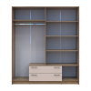 Kleiderschrank Doros Rondi mit Drehtüren mit Spiegel Artisan Eiche / Kaschmir 4 Türen 160x52x195 (80737827)