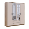 Kleiderschrank Doros Rondi mit Drehtüren mit Spiegel Artisan Eiche / Kaschmir 4 Türen 160x52x195 (80737827)