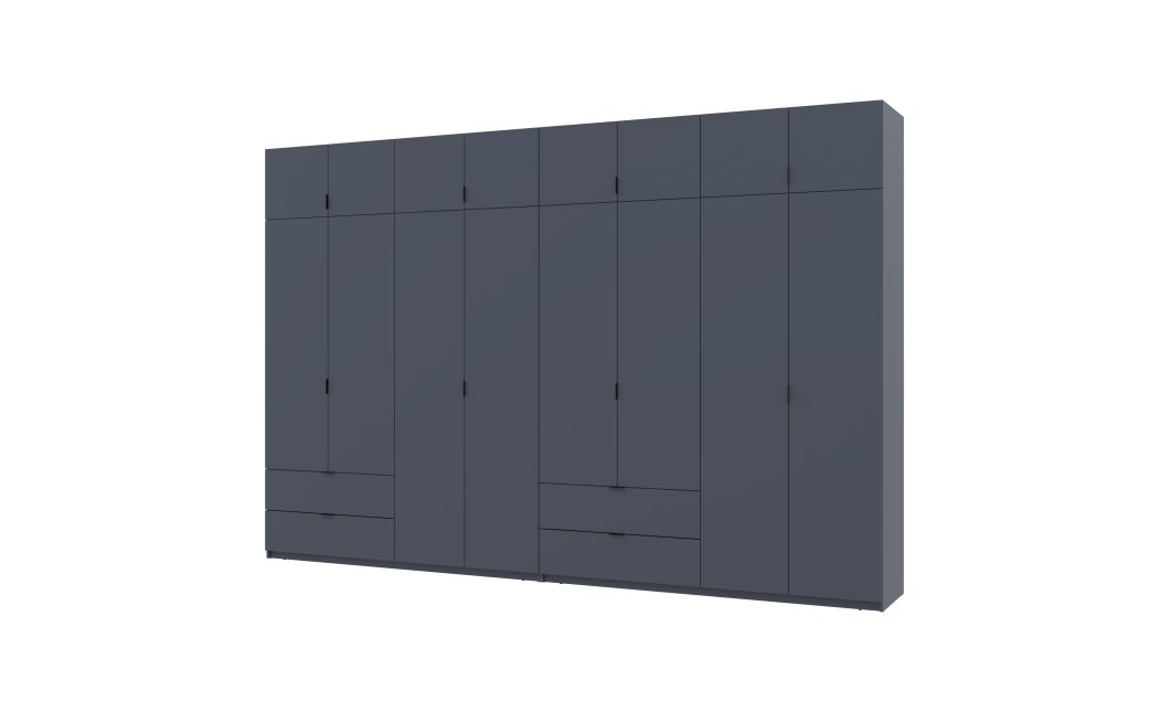 Kleiderschrank-Set Doros Lukas Graphitgrau 4+4 Türen 360x50x240 (42005145)