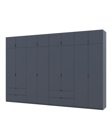 Kleiderschrank-Set Doros Lukas Graphitgrau 4+4 Türen 360x50x240 (42005145)
