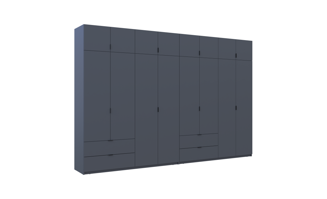 Kleiderschrank-Set Doros Lukas Graphitgrau 4+4 Türen 360x50x240 (42005145)