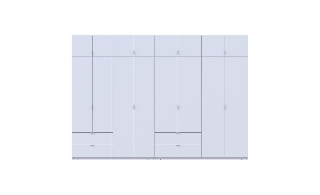 Kleiderschrank Doros Lukas Weiß 4+4 Türen 340x50x240 (42005138)