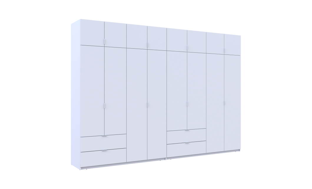 Kleiderschrank Doros Lukas Weiß 4+4 Türen 340x50x240 (42005138)