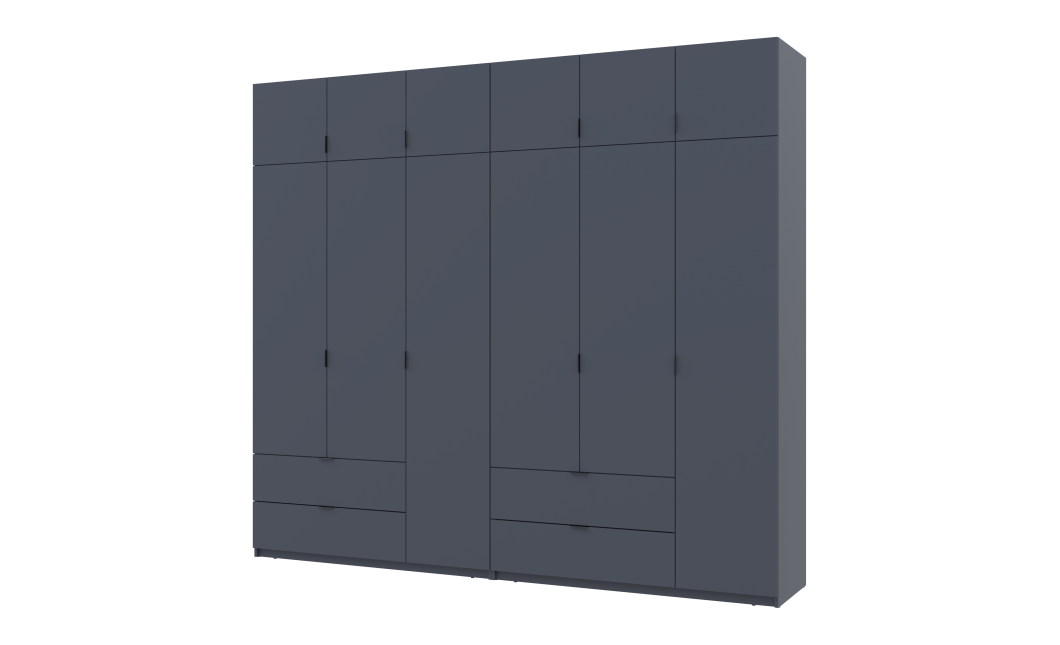 Kleiderschrank Doros Lukas Graphitgrau 3+3 Türen 270x50x240 (42005117)