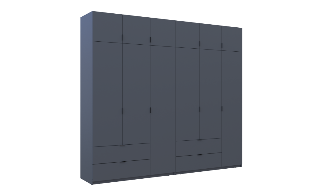 Kleiderschrank Doros Lukas Graphitgrau 3+3 Türen 270x50x240 (42005117)