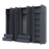 Kleiderschrank Doros Lukas Graphitgrau 3+4 Türen 300x50x240 (42005133)