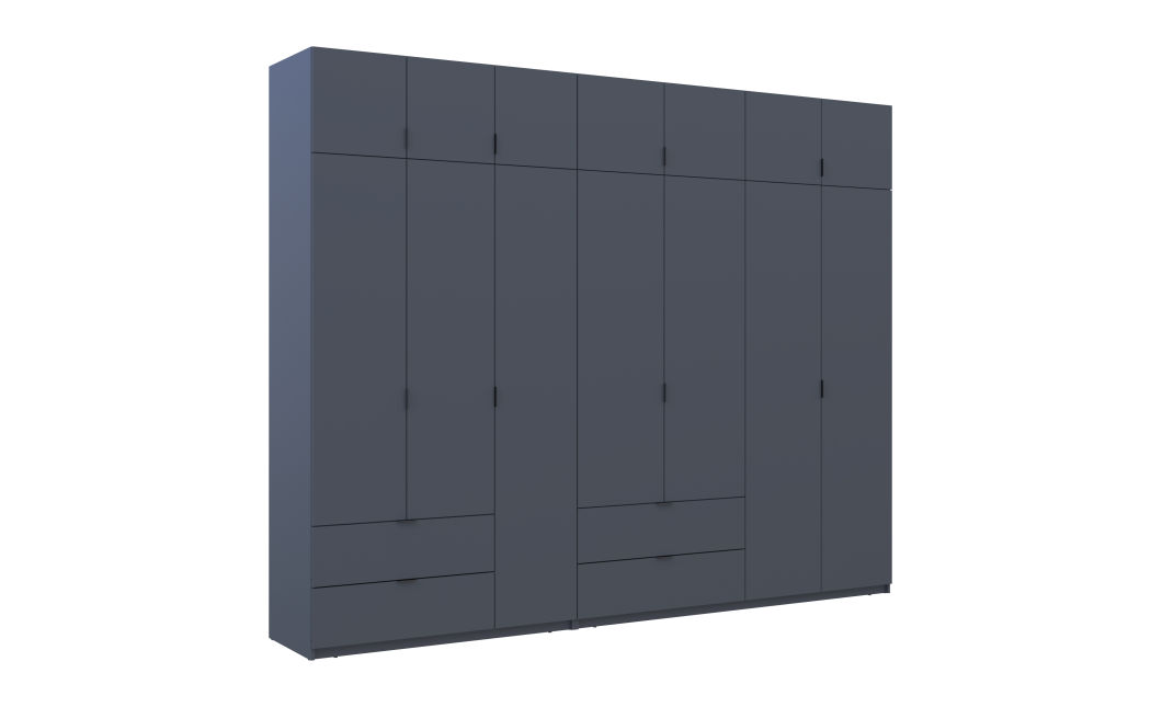 Kleiderschrank Doros Lukas Graphitgrau 3+4 Türen 300x50x240 (42005133)