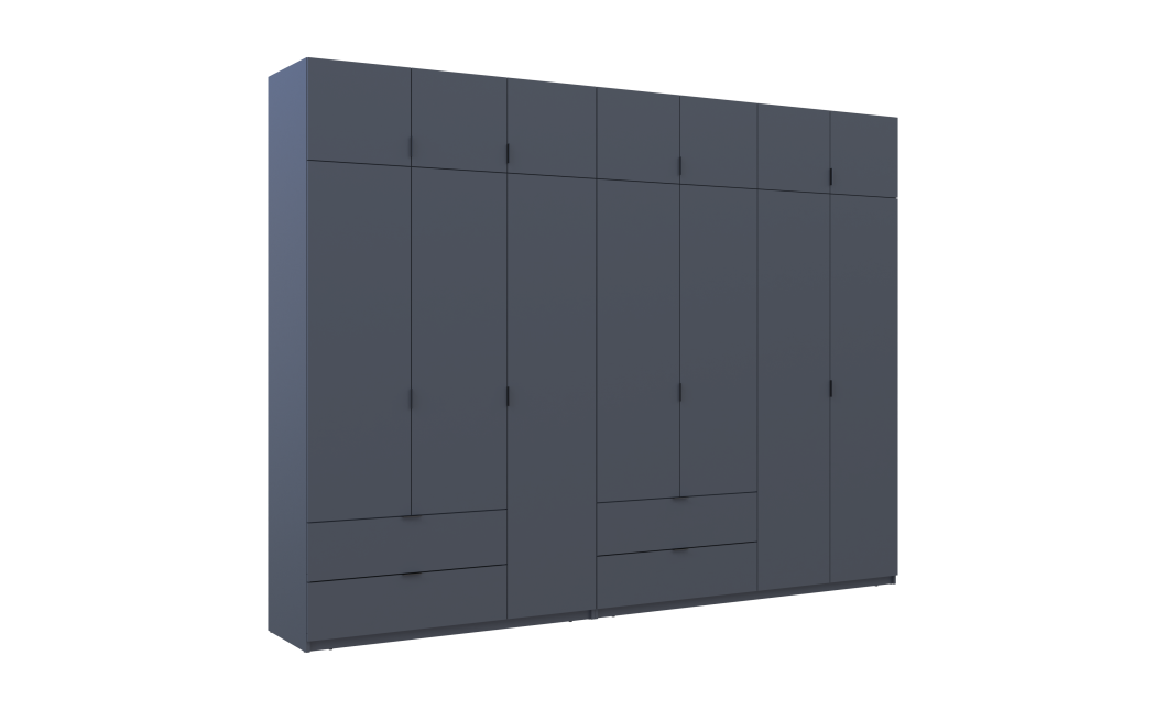 Kleiderschrank Doros Lukas Graphitgrau 3+4 Türen 315x50x240 (42005137)
