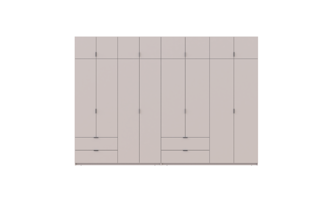 Kleiderschrank-Set Doros Lukas Kaschmir 4+4 Türen 340x50x240 (42005140)