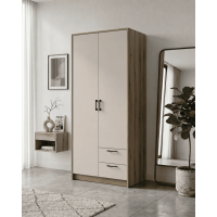 Kleiderschrank Doros Rondi mit Drehtüren Artisan Eiche / Kaschmir 2 Türen 82x52x195 (80737805)