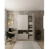 Kleiderschrank Doros Dale Kaschmir/Artisan Eiche 3 Türen 150x52x220 (80737726)
