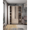 Kleiderschrank Doros Gelar Sonoma Eiche 3 Türen mit offenem Regal 154,4x49,5x203,4 (42005042)