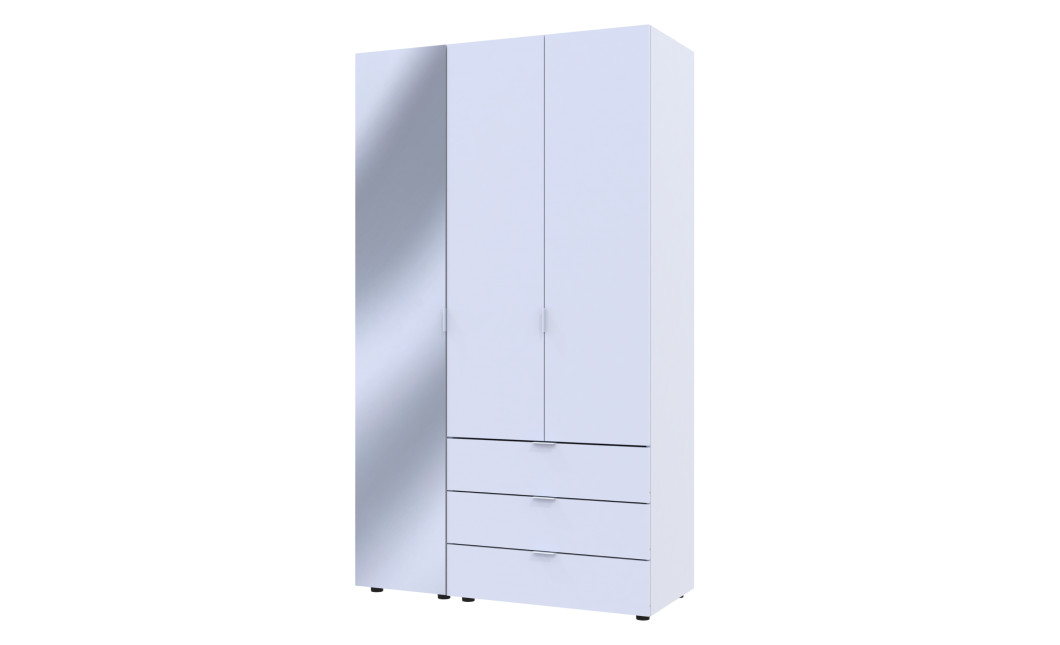 Kleiderschrank Doros Gelar Weiß 2 Türen mit Spiegel 116,5x49,5x203,4 (42002154)