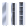 Kleiderschrank Doros Gelar Weiß mit Spiegel 39x49,5x203,4 (44900242)