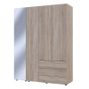 Drehtürenschrank Doros Gelar Sonoma Eiche 3 Türen mit Spiegel 155x49,5x203,4 (42002159)