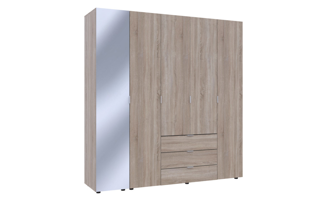 Drehtürenschrank Doros Gelar Sonoma Eiche 4 Türen mit Spiegel 194x49,5x203,4 (42002162)