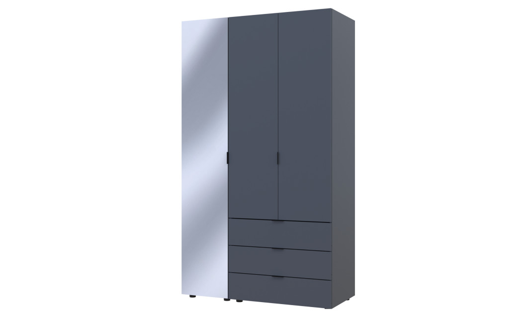 Drehtürenschrank Doros Gelar Graphitgrau 2 Türen mit Spiegel 116,5x49,5x203,4 (42002155)