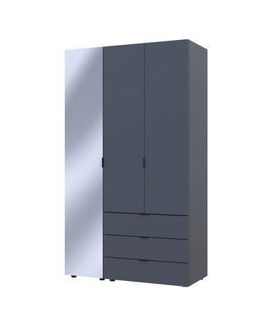 Drehtürenschrank Doros Gelar Graphitgrau 2 Türen mit Spiegel 116,5x49,5x203,4 (42002155)