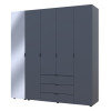 Drehtürenschrank Doros Gelar Graphitgrau 4 Türen mit Spiegel 194x49,5x203,4 (42002161)