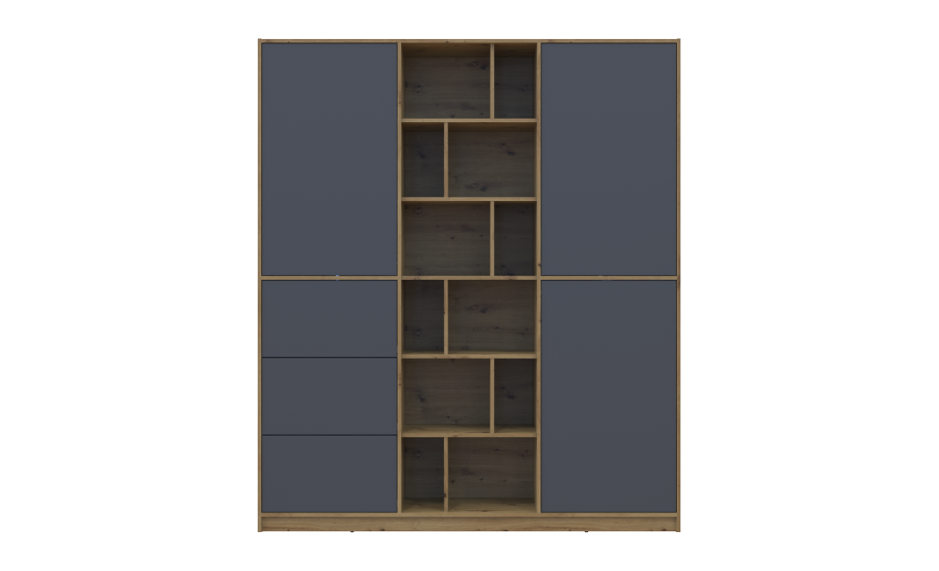 Kleiderschrank Doros Morgan Artisan Eiche/Graphitgrau 2 Türen mit Schublade 180x38,5x210 (42002256)