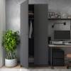 Kleiderschrank Doros Promo mit Drehtüren Anthrazit 2 Türen 90x48x204 (44900523)
