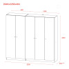 Kleiderschrank-Set Doros Promo Anthrazit 2+3 Türen 225x48x204 (42005335)