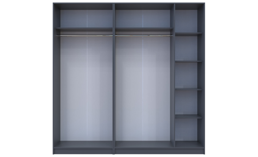 Kleiderschrank-Set Doros Promo Anthrazit 2+3 Türen 225x48x204 (42005335)