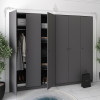 Kleiderschrank-Set Doros Promo Anthrazit 3+3 Türen 270x48x204 (42005336)