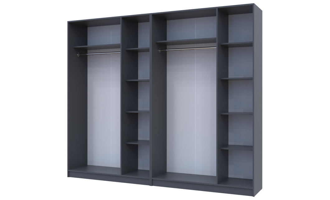 Kleiderschrank-Set Doros Promo Anthrazit 3+3 Türen 270x48x204 (42005336)