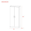 Kleiderschrank Doros Promo mit Drehtüren Weiß mit Böden 2 Türen 90x48x204 (42005100)
