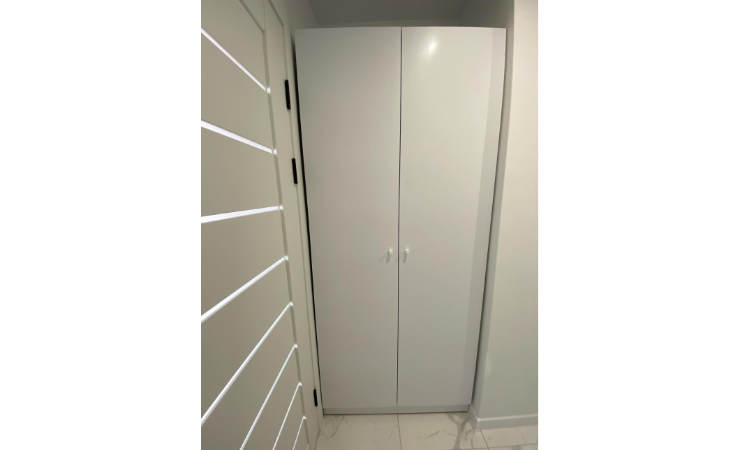 Kleiderschrank Doros Promo mit Drehtüren Weiß mit Böden 2 Türen 90x48x204 (42005100)