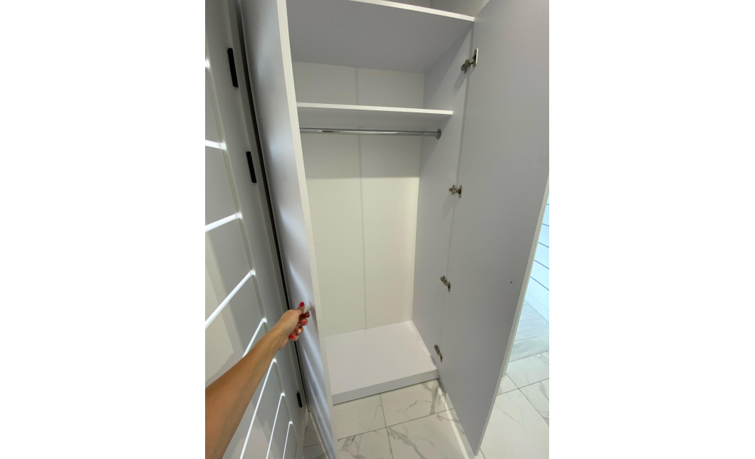 Kleiderschrank Doros Promo mit Drehtüren Weiß 2 Türen 90x48x204 (80737070)
