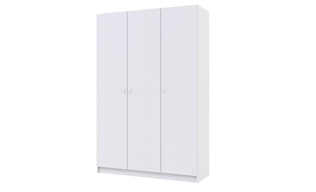 Kleiderschrank Doros Promo mit Drehtüren Weiß 3 Türen 135x48x204 (80737071)