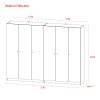 Kleiderschrank Doros Promo mit Drehtüren Weiß 3+3 Türen 270x48x204 (42005006)
