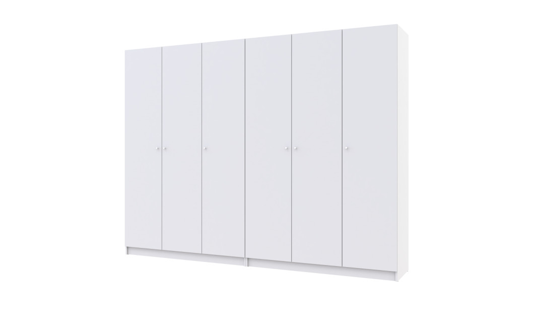 Kleiderschrank Doros Promo mit Drehtüren Weiß 3+3 Türen 270x48x204 (42005006)
