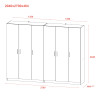 Kleiderschrank Doros Promo mit Drehtüren Sonoma Eiche 3+3 Türen 270x48x204 (42005005)