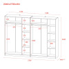Kleiderschrank Doros Promo mit Drehtüren Sonoma Eiche 3+3 Türen 270x48x204 (42005005)