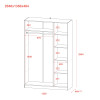 Kleiderschrank Doros Promo mit Drehtüren Kaschmir 3 Türen 135x48x204 (80737669)