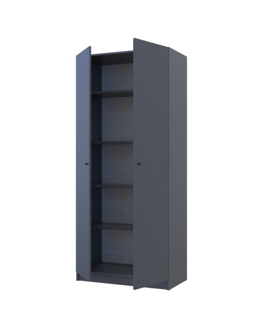 Kleiderschrank Doros Promo Anthrazit 2 Türen Böden 90x48x204 (42005332)