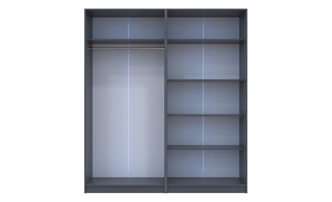 Kleiderschrank-Set Doros Promo Anthrazit 2+2 Türen Böden 180x48x204 (42005334)