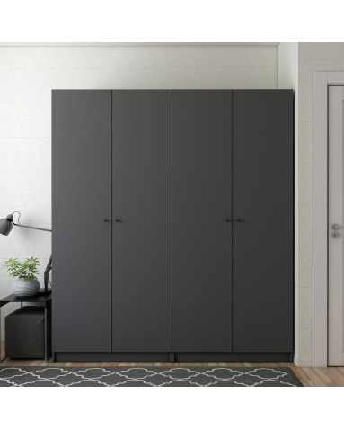 Kleiderschrank-Set Doros Promo Anthrazit 2+2 Türen Böden 180x48x204 (42005334)