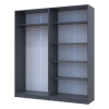 Kleiderschrank-Set Doros Promo Anthrazit 2+2 Türen Böden 180x48x204 (42005334)