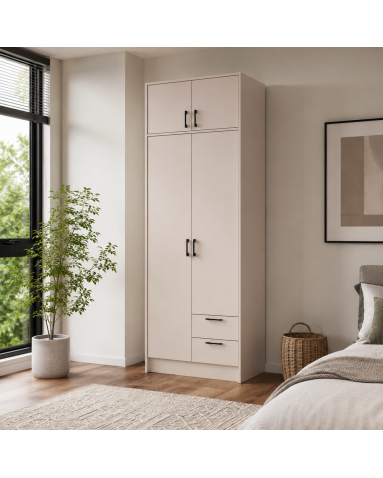 Kleiderschrank Doros Rondi mit Drehtüren mit Oberschrank Kaschmir 2 Türen 82x52x236 (80738469)