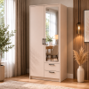Kleiderschrank Doros Rondi mit Drehtüren mit Spiegel Kaschmir 2 Türen 82x52x195 (80738468)
